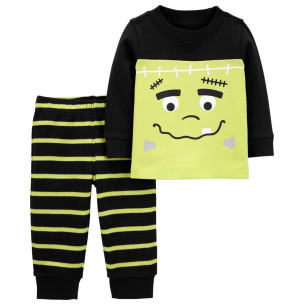 CONJUNTO 2 PIEZAS | 2-PIECE FRANKENSTEIN & STRIPED PANT SET TALLA 9M - CARTER'S
