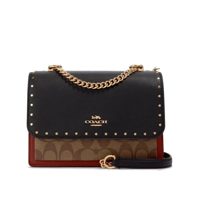 CARTERA CROSSBODY | CROSSBODY IN SIGNATURE CANVAS WITH RIVETS GOLD/KHAKI MULTI - COACH