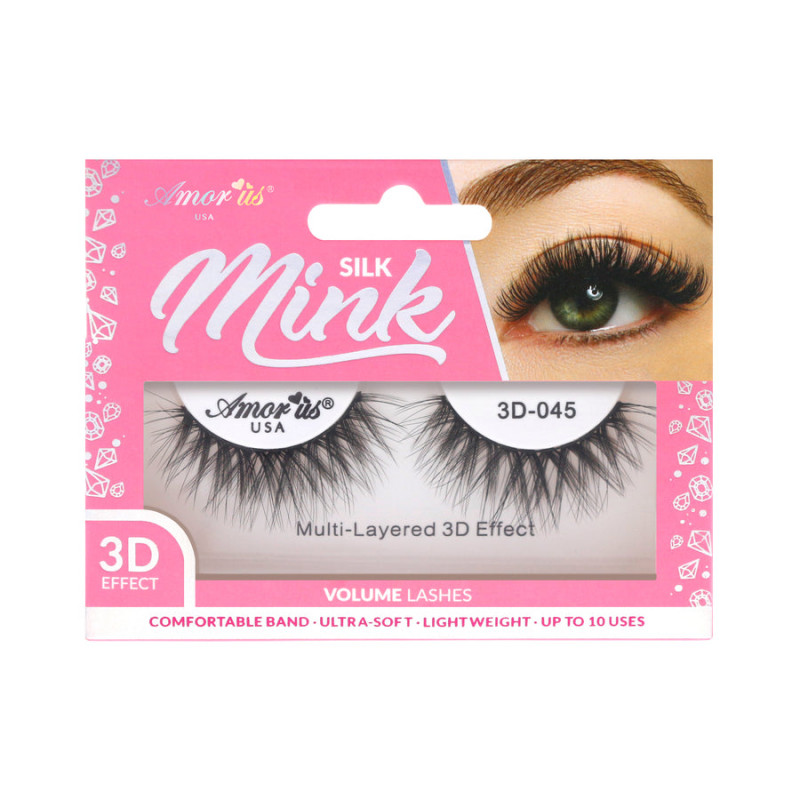 PAR DE PESTAÑAS 3D | SILK MINK 3D EFFECT 3D-45 - AMOR US
